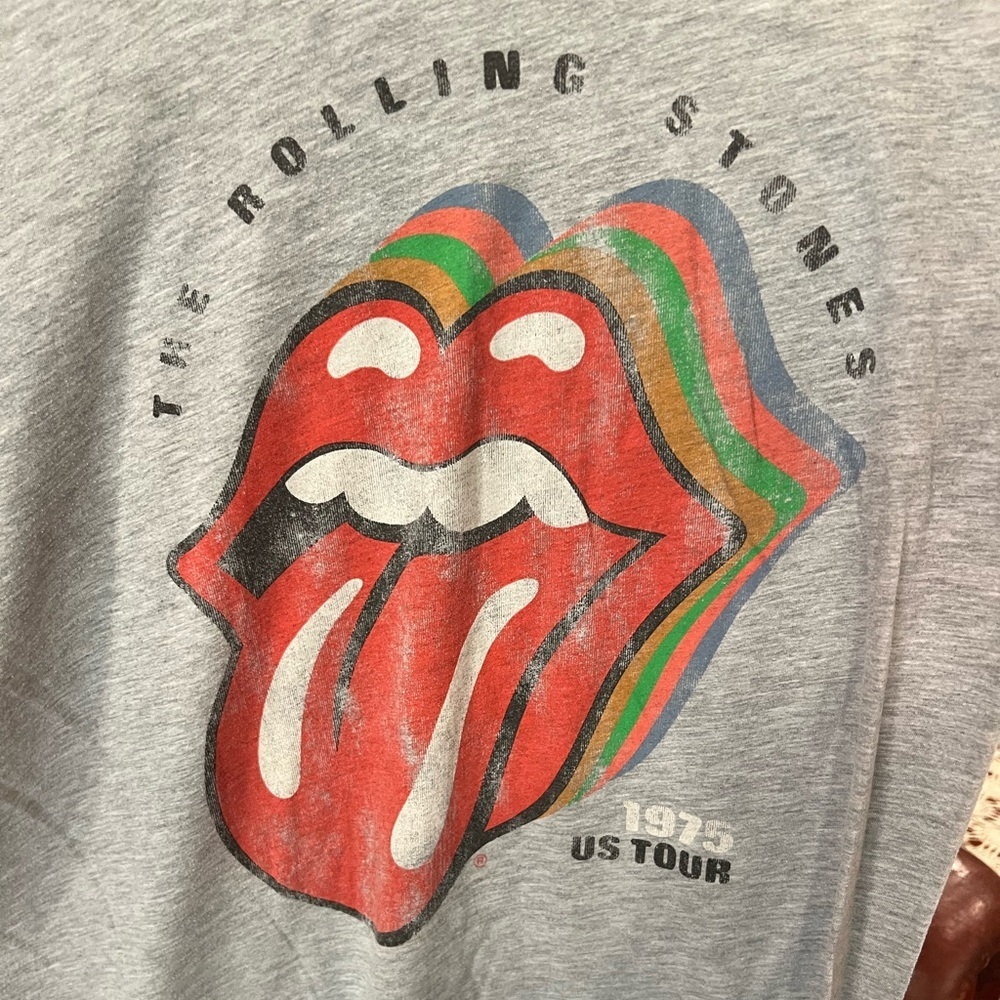 The Rolling Stones Gray Graphic Tee Tour 1975